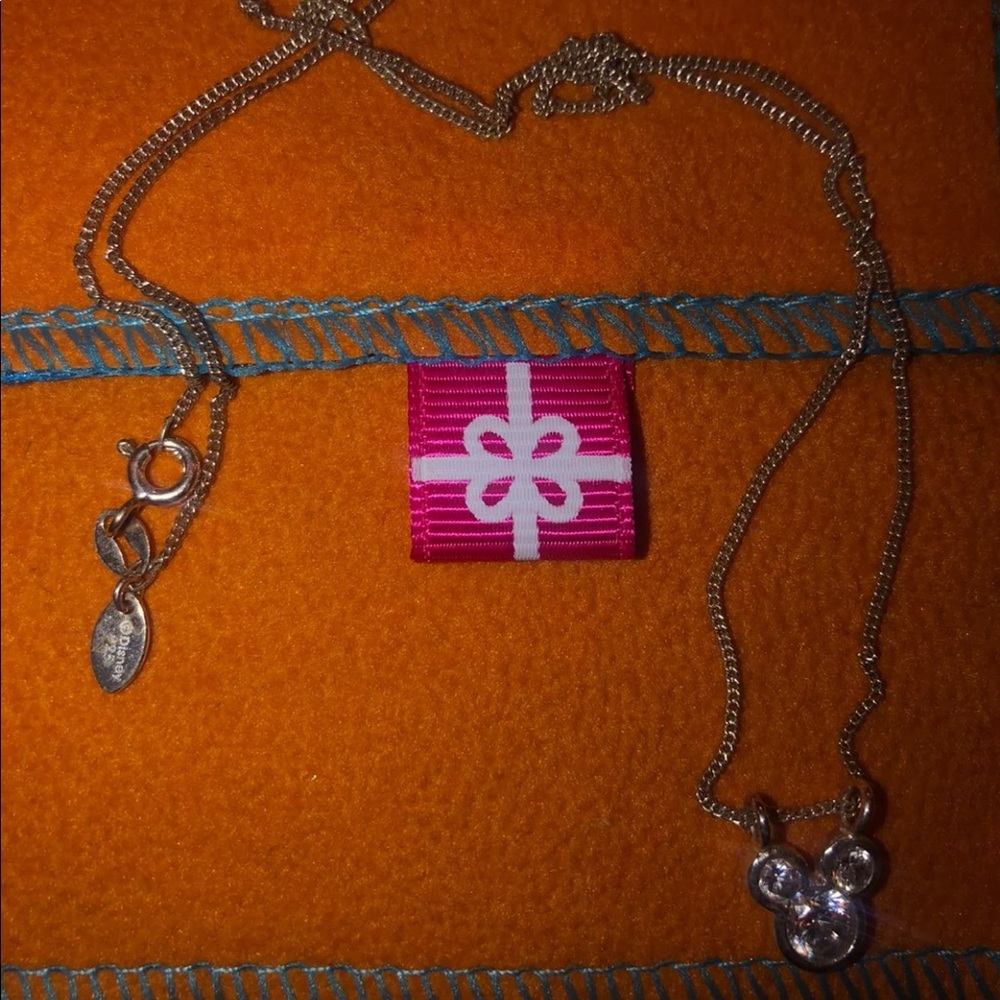 Mickey Mouse Silver Diamond Necklace
